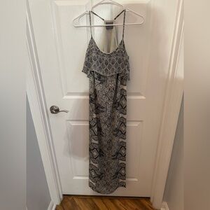 Anthropologie Vanessa Virginia Black and White Patterned Maxi Dress, with Beaded